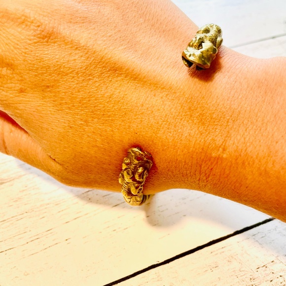 VTG Tri-metal Twisted Bracelet Double Dragon Heads copper, bronze, brass - Picture 11 of 12